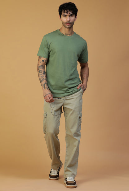 Solid Olive Regular Fit Premium T-Shirt