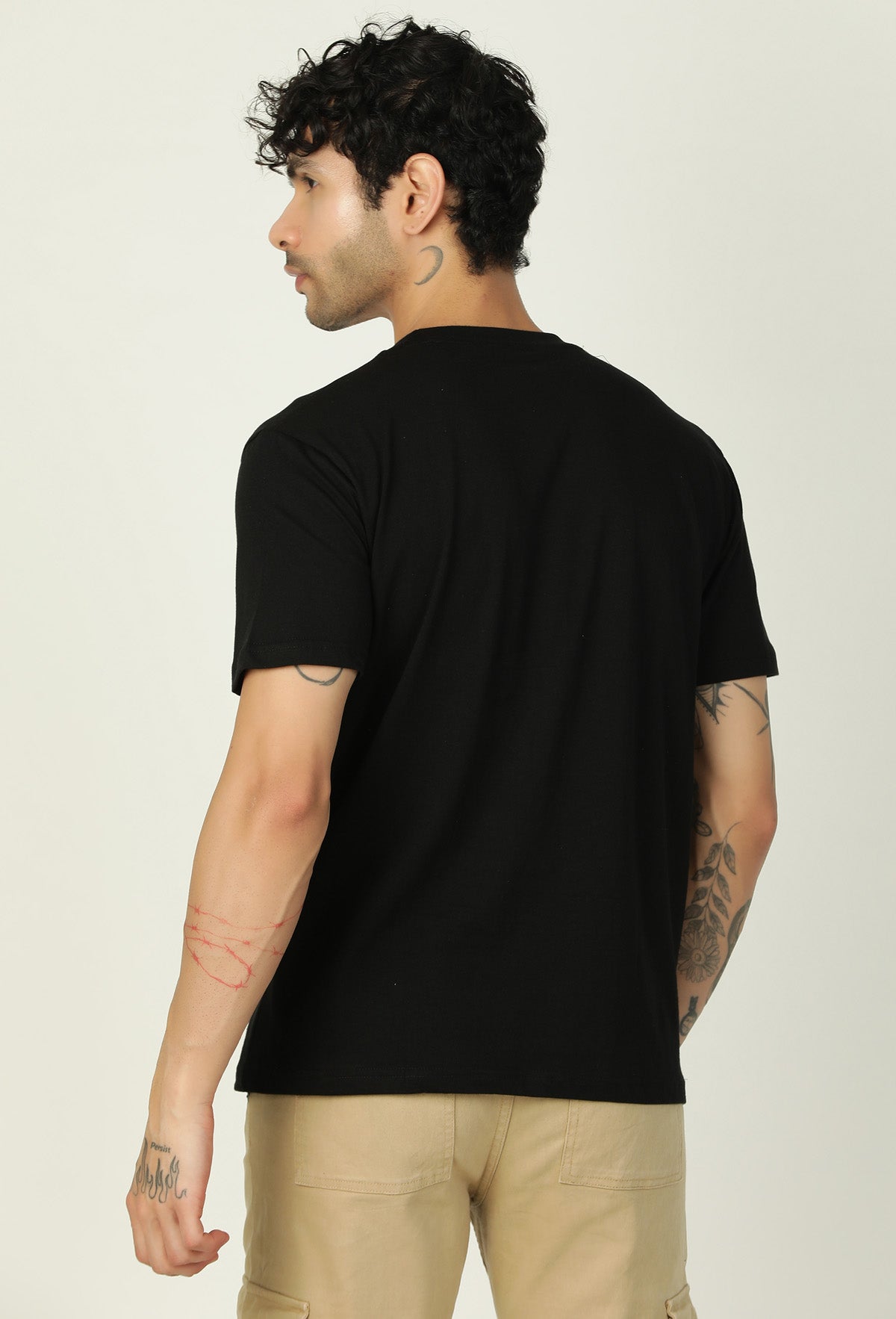 Regular Fit Miles Morales Design Printed T-Shirt Black.