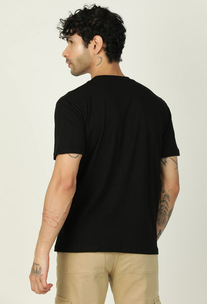 Regular Fit Miles Morales Design Printed T-Shirt Black