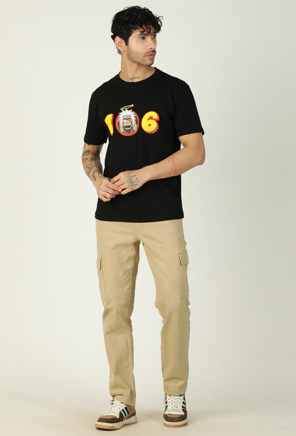 Beloved Anime Character Jiraiya Black Regular Fit Printed T-Shirt