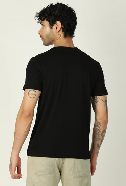 One Piece Pirate Symbol Printed on Black Regular Fit T-Shirt