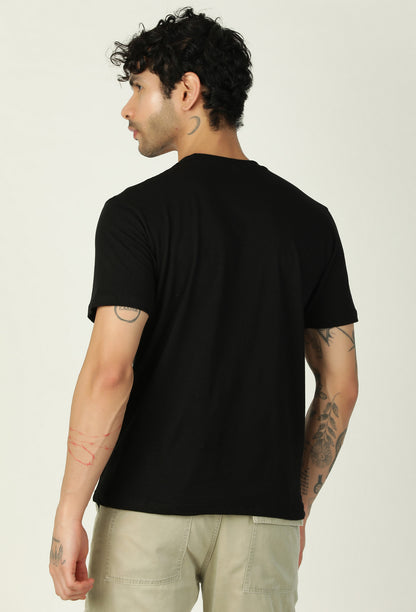 Soccer Boy Black Regular Fit Printed T-Shirt