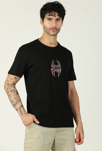 Spider Symbol Regular Fit Printed T-Shirt Black