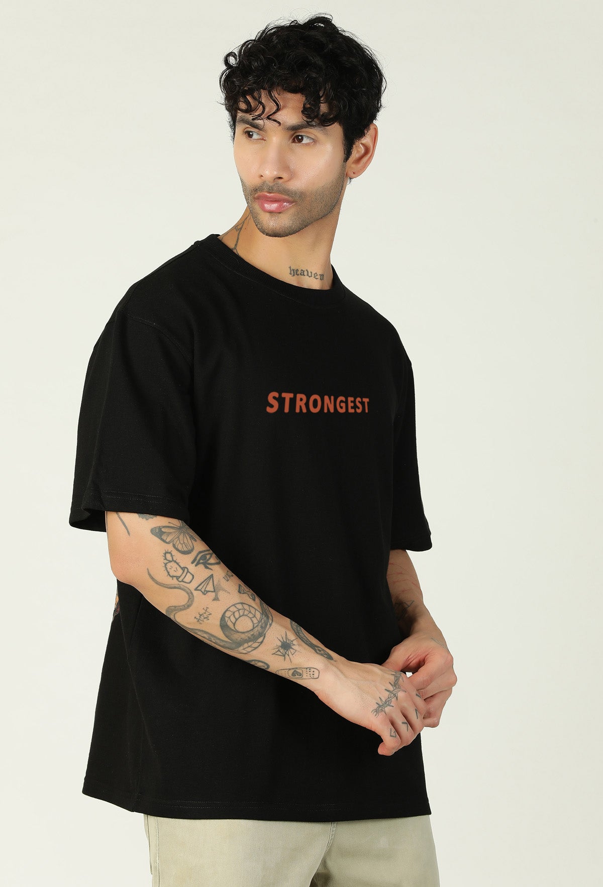 Premium Dragon Design Printed Pure Cotton Black Oversized T-shirt.