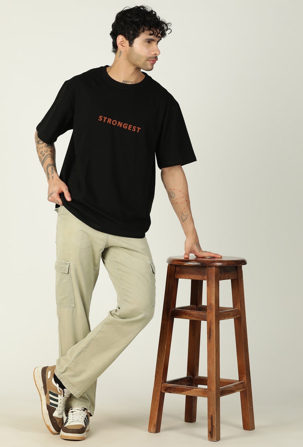 Premium Dragon Design Printed Pure Cotton Black Oversized T-shirt.