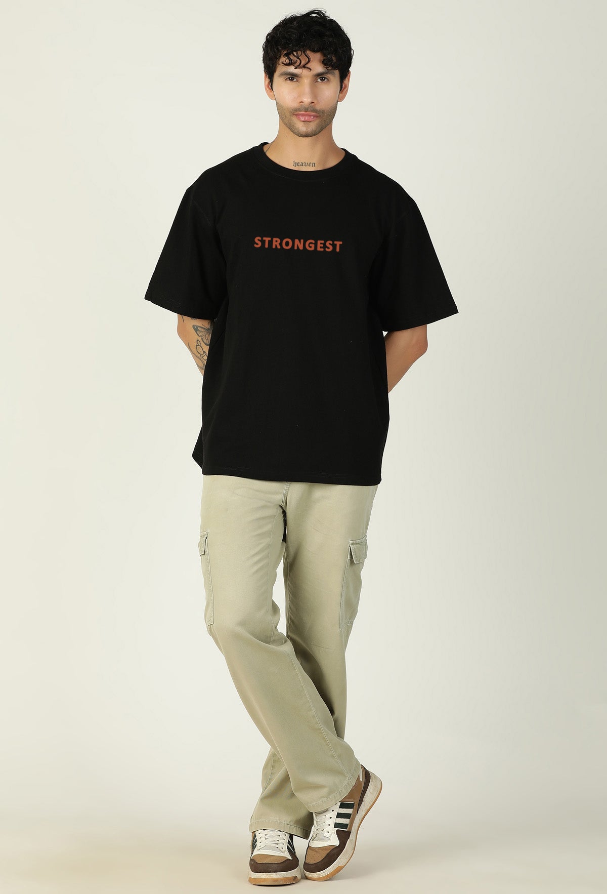 Premium Dragon Design Printed Pure Cotton Black Oversized T-shirt.