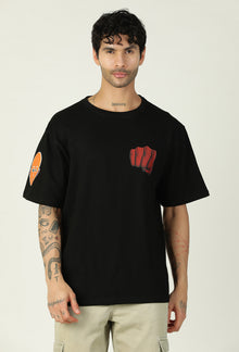One Punch Man Pure Cotton Oversized T-shirt Black