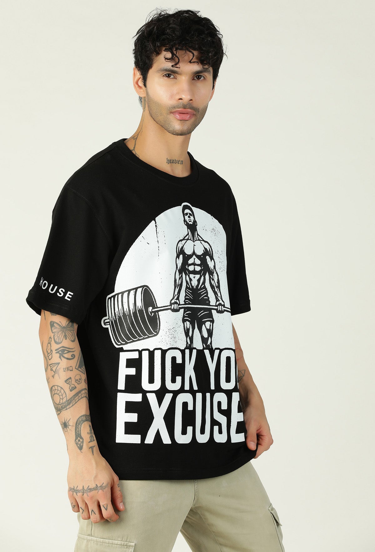 MAD Printed Premium Pure Cotton Oversized Black T-shirt