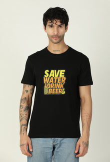 Hera Feri Design Front and Back Printed Black Regular Fit T-Shirt