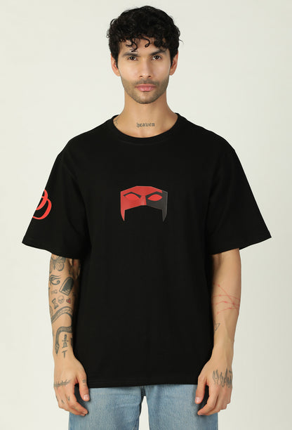 Daredevil Premium Printed Pure Cotton Drop-Shoulder Sleeves Black Oversized T-shirt
