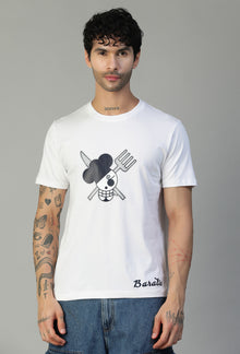 One Piece Symbol White Regular Fit Printed T-Shirt
