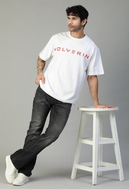 Wolverine Printed Pure Cotton Oversized T-shirt White