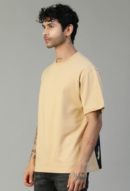 Loki Printed Pure Cotton Oversized T-shirt Beige