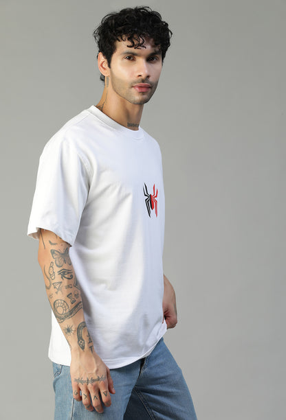 Premium Spider Symbol Pure Cotton Oversized T-shirt White