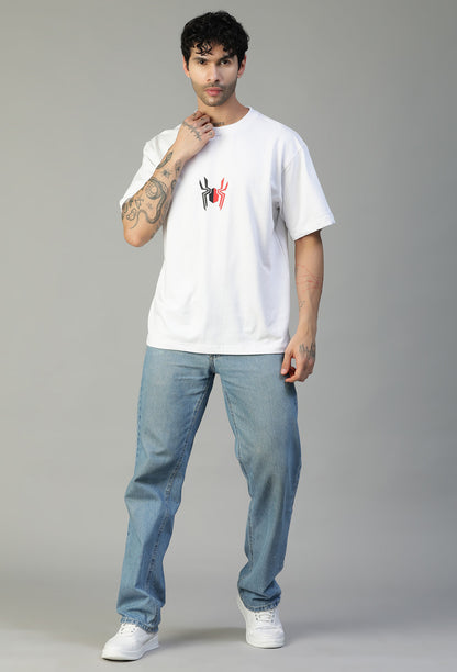 Premium Spider Symbol Pure Cotton Oversized T-shirt White