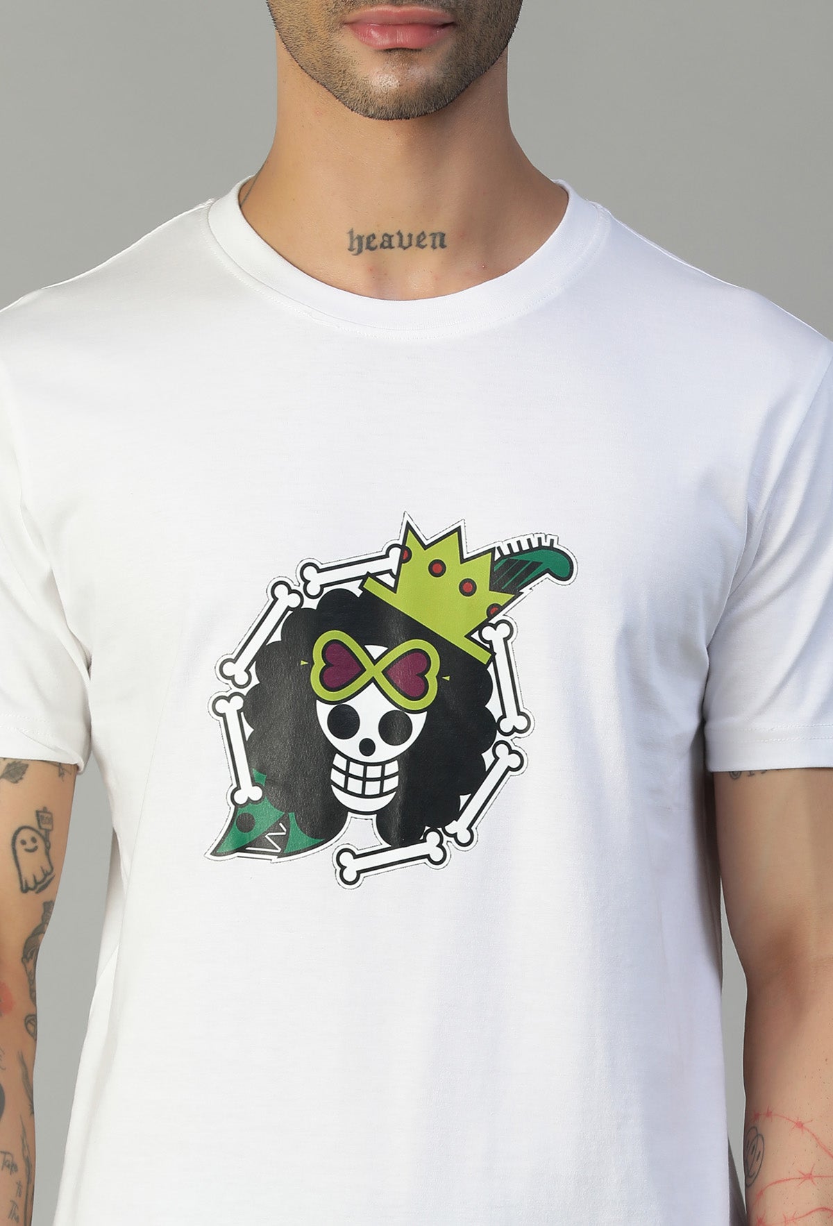 One Piece Anime Design Regular Fit Printed T-Shirt White.