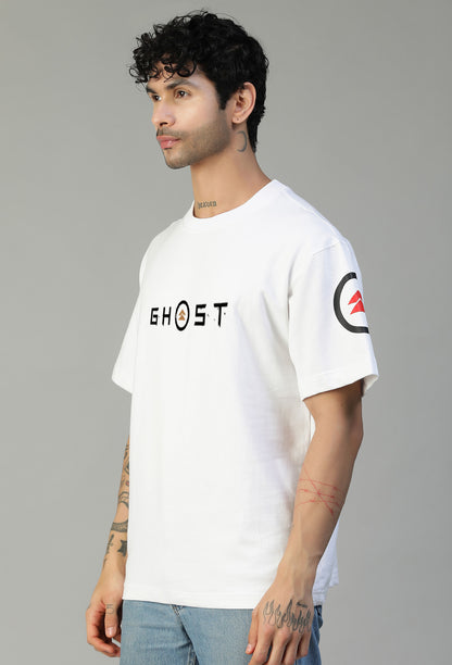 Ghost Premium Design White Pure Cotton Oversized T-shirt