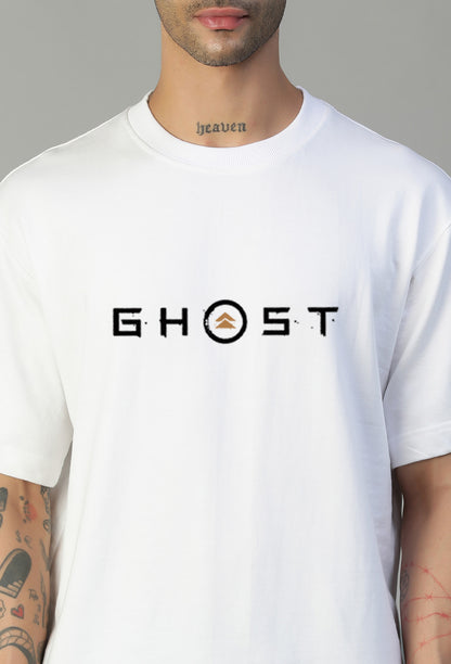 Ghost Premium Design White Pure Cotton Oversized T-shirt