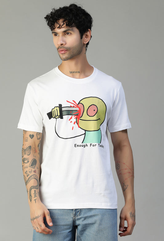 Funky Troll Face Design Regular Fit White T-Shirt