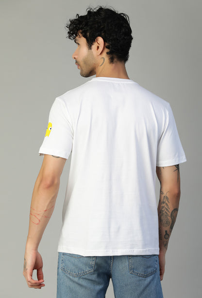 Pacman Gameover Regular Fit Printed T-Shirt White