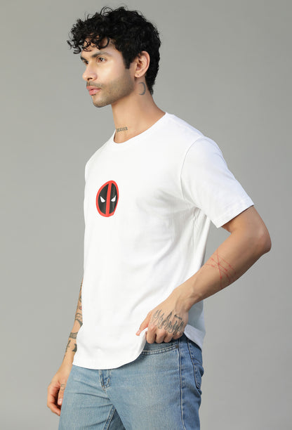 Regular Fit Deadpool Printed T-Shirt White