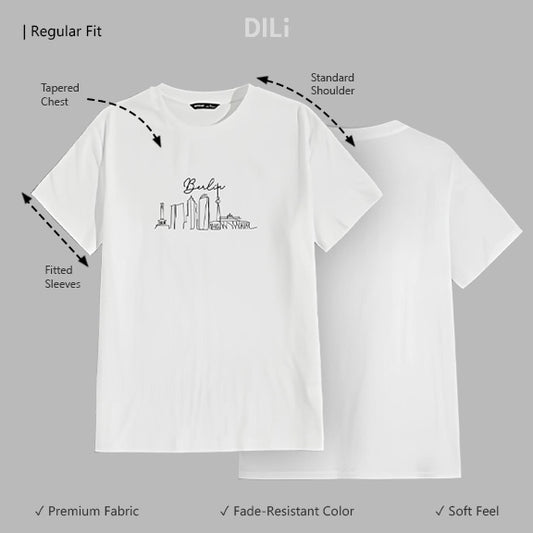 Regular Fit Graphic Printed White T-Shirt