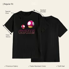 Cute Design Printed Regular Fit Printed T-Shirt Black