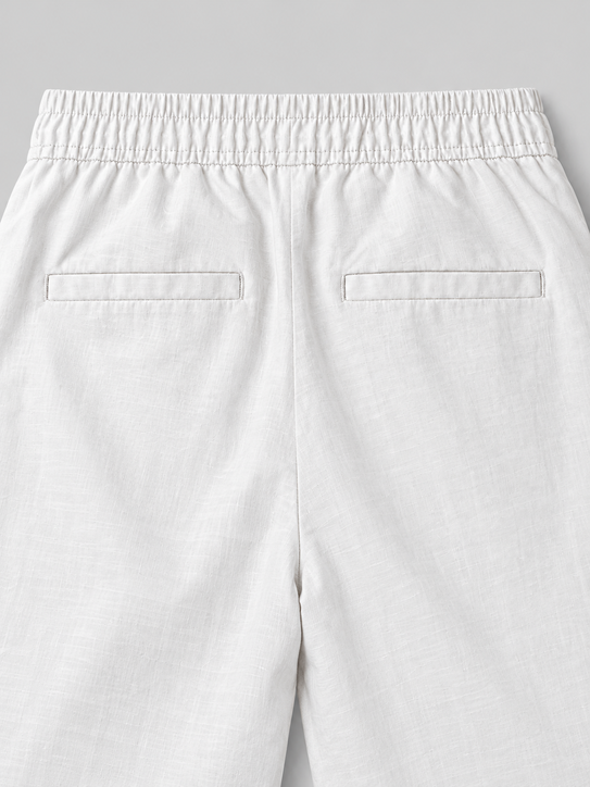 DILI men's white relaxed straight-fit trousers back
