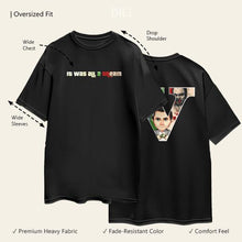 Graphic Printed Premium Pure Cotton Oversized Black T-shirt