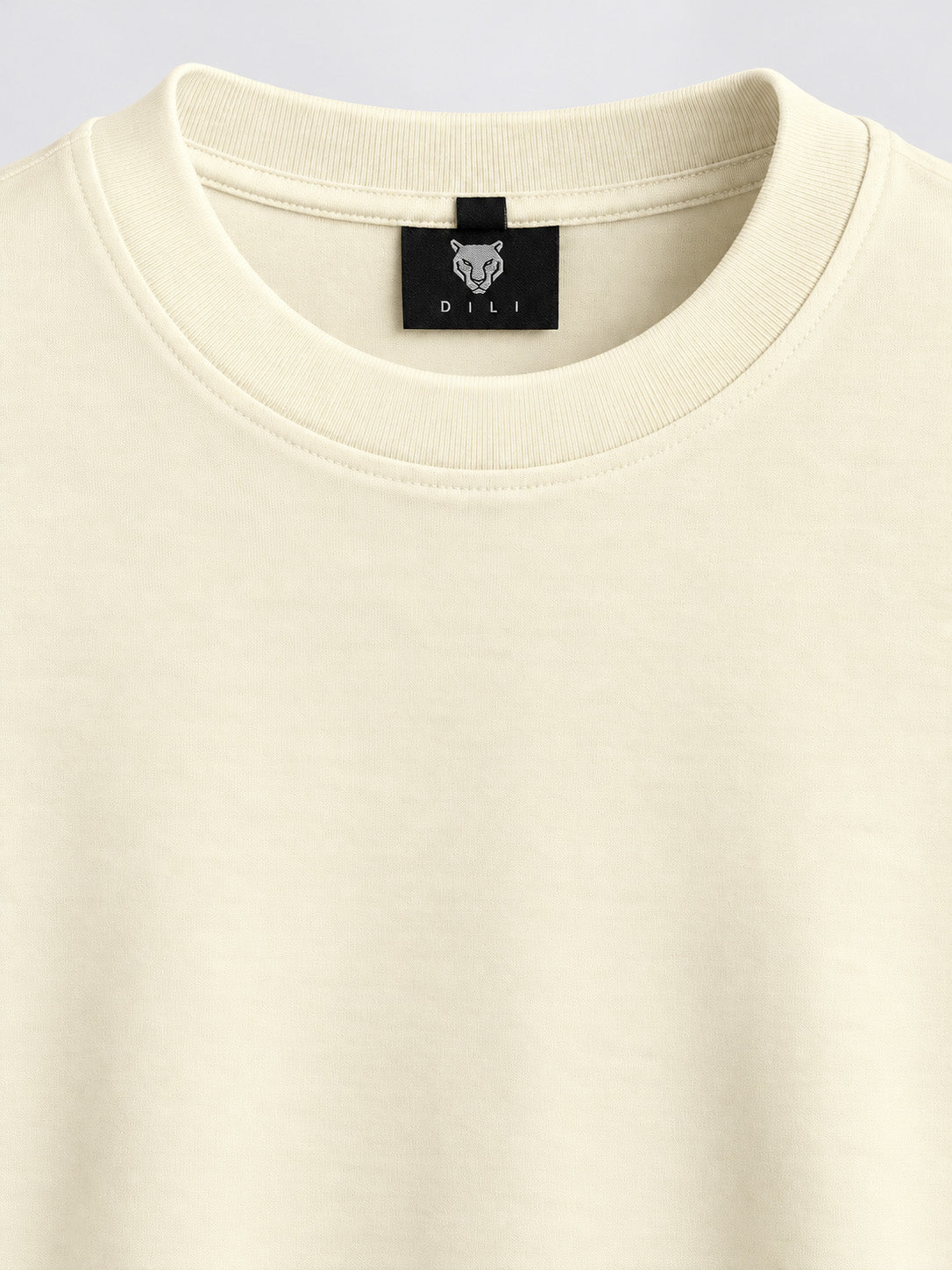 Men's Ivory Cream Oversized Full Sleeve T-Shirt