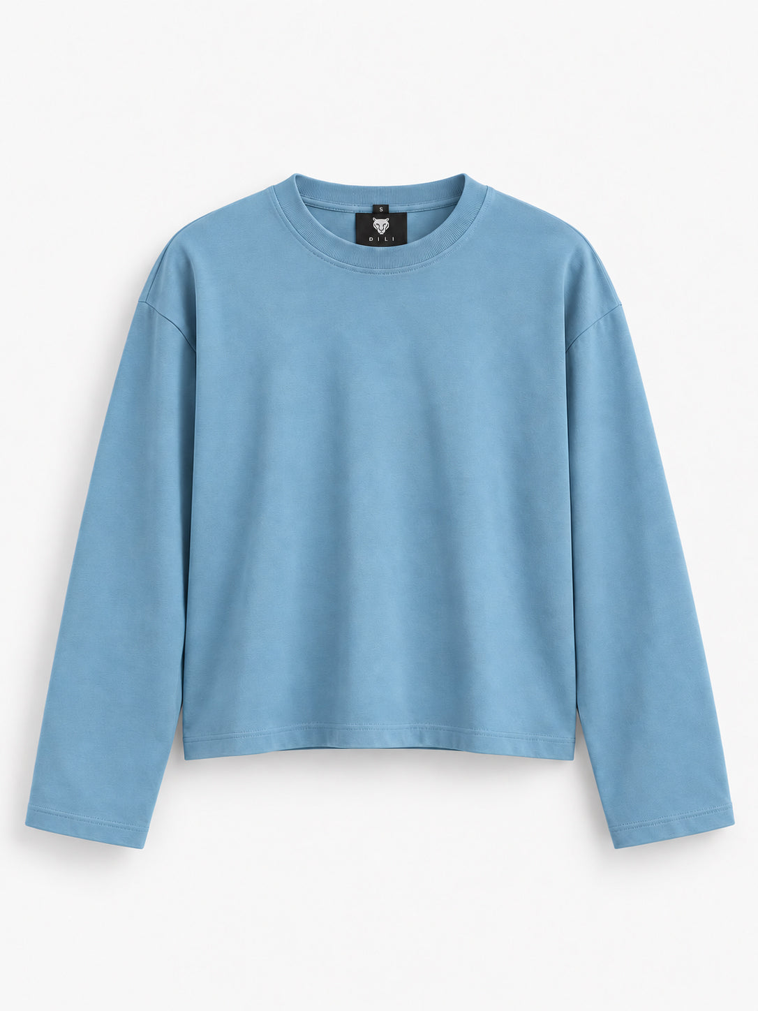 Men's Dusty Blue Oversized Full Sleeve T-Shirt product view