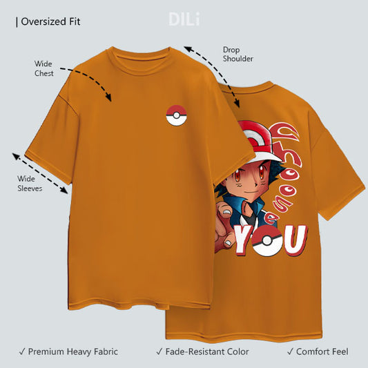 Pokémon Premium Pure Cotton Oversized T-shirt mustered yellow