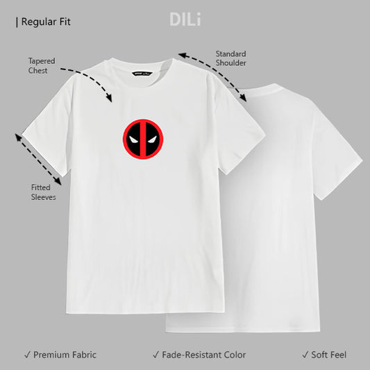 Regular Fit Deadpool Printed T-Shirt White