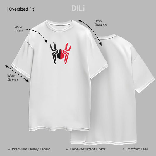 Premium Spider Symbol Pure Cotton Oversized T-shirt White