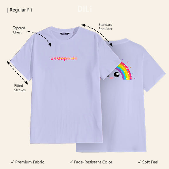 Regular Fit Unstoppable Graphic Printed T-Shirt Lavender.